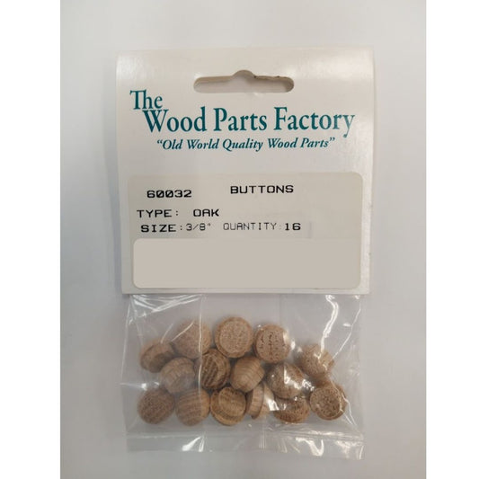 3/8" Oak Button 16pc