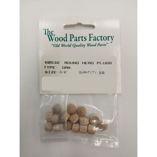 3/8" Oak Round Head Plugs 16pc