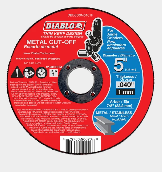 5"x.40"x7/8" Thin Kerf Metal Cut-Off