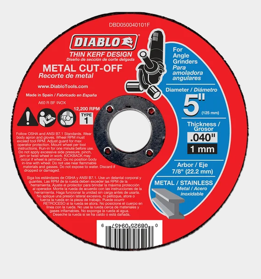 5"x.40"x7/8" Thin Kerf Metal Cut-Off