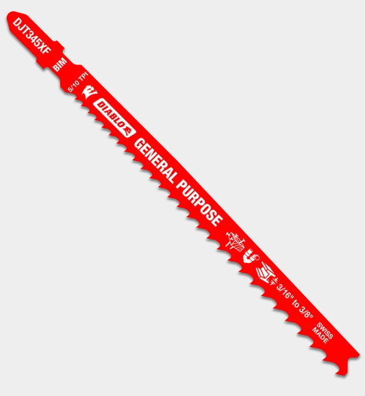5-1/4" 5/10TPI Bi-Metal Jig Saw Blades for General Purpose Cuts (5-pk)