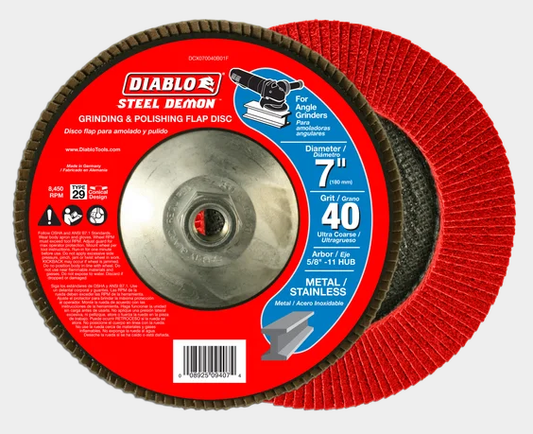 7" 40-Grit Steel Demon™ Flap Disc for Metal