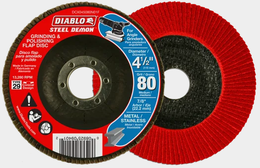 4-1/2" 80-Grit Type 29 Steel Demon™ Flap Disc for Metal
