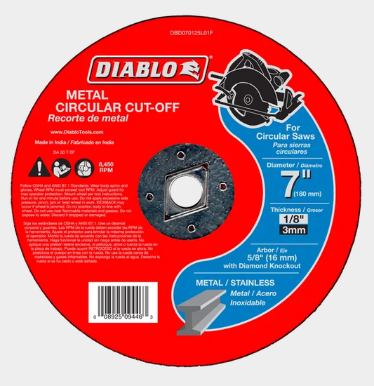 7" Metal Circular Cut-Off Disc