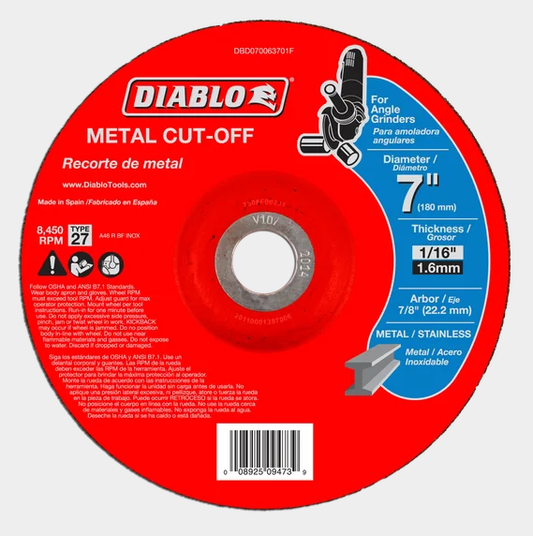 7" Type 27 Metal Cut-Off Disc