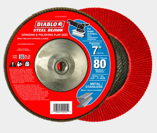 7" 80-Grit Steel Demon™ Flap Disc for Metal