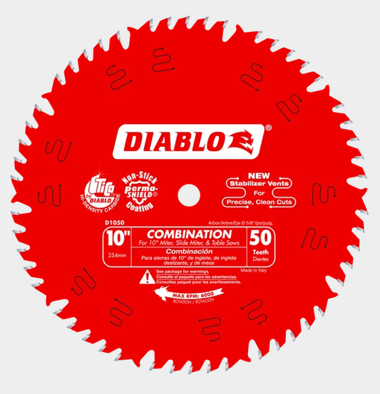 10" x 50-Teeth Combination Saw Blade for Wood