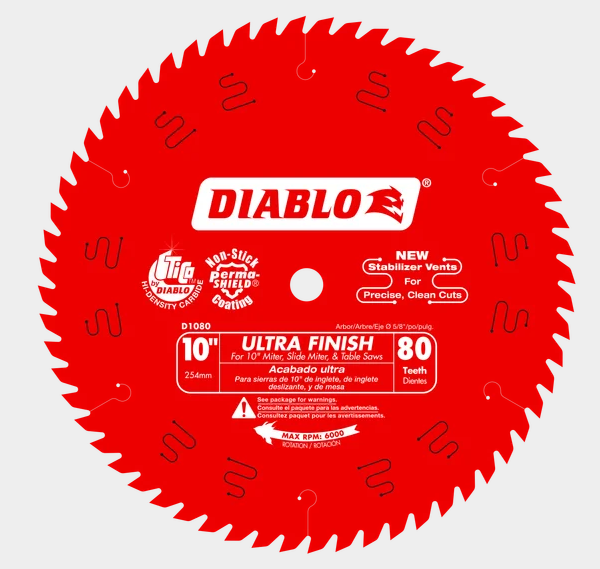 10" x 80-Teeth Ultra Finish Saw Blade for Wood