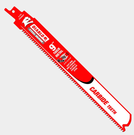 9" 8TPI Steel Demon™ Carbide Teeth Reciprocating Saw Blade for Thick Metal