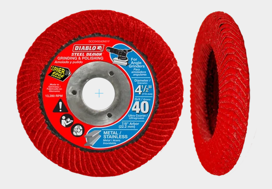 4-1/2" 40-Grit Steel Demon™ Corner-Edge™ Flap Disc for Metal