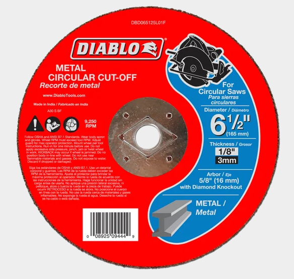6-1/2" Metal Cut-Off Disc