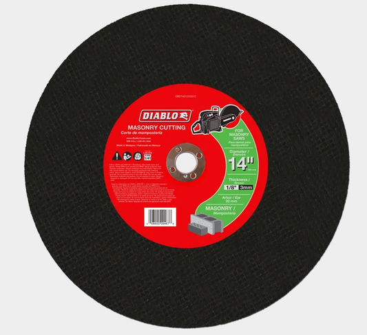 14" x 1/8" x 20mm High Speed Masonry Cut-Off Disc