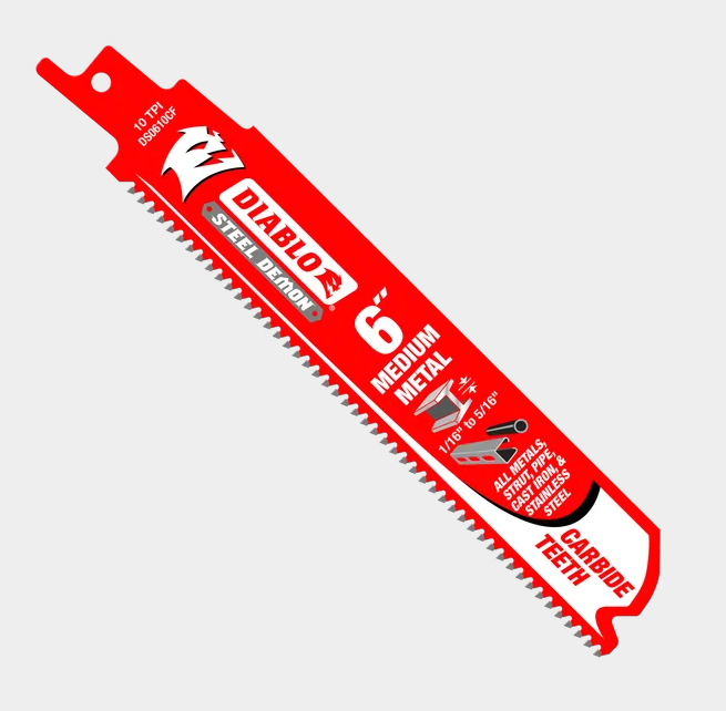 6" 10TPI Steel Demon™ Carbide Teeth Reciprocating Saw Blade for Medium Metal