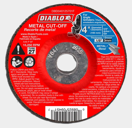 4" Type 27 Metal Cut-Off Disc
