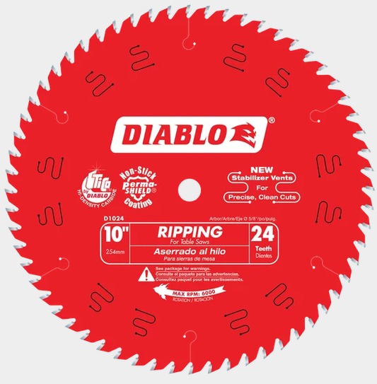 10" x 24-Teeth Ripping Saw Blade for Wood