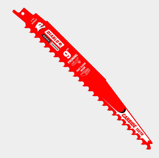 9" 3TPI Demo Demon™ Carbide Tipped Reciprocating Saw Blades for Pruning and Clean Wood (3-pk)
