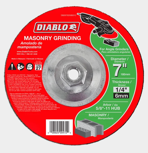 7" Type 27 Masonry Grinding Disc