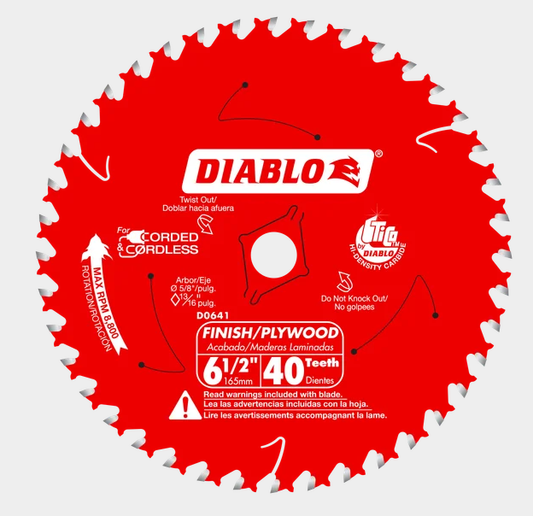 6-1/2" x 40-Teeth Finish Trim Saw Blade for Wood