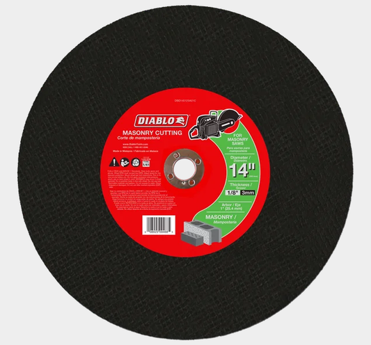 14" x 1/8" x 1" High Speed Masonry Cut-Off Disc