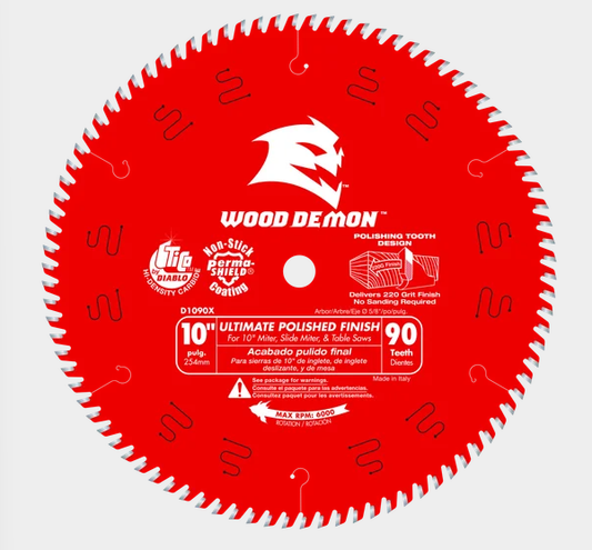 10" x 90-Teeth Wood Demon™ Ultimate Polished Finish Saw Blade for Wood