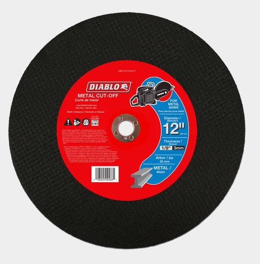 12" 20mm High Speed Metal Cut-Off Disc
