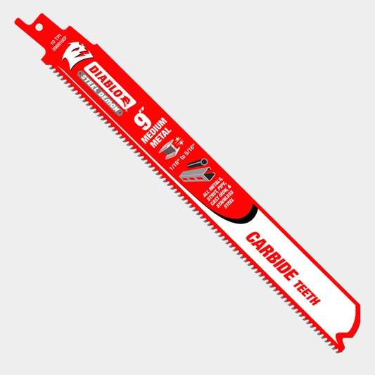 9" 10 TPI Steel Demon™ Carbide Teeth Reciprocating Saw Blades for Medium Metal (3-pk)
