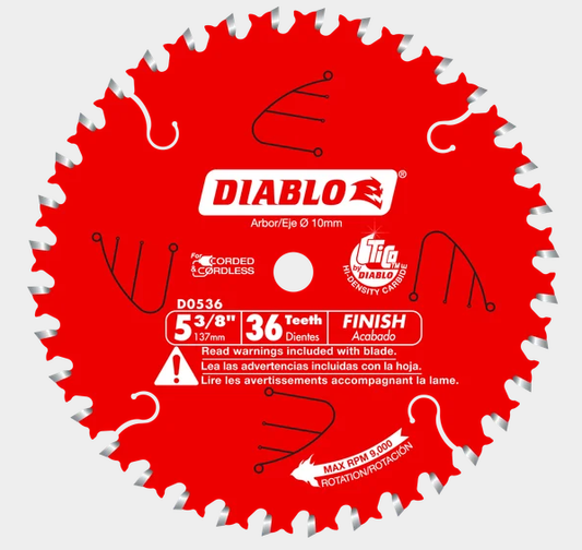 5-3/8" x 36-Teeth Finish Trim Saw Blade for Wood