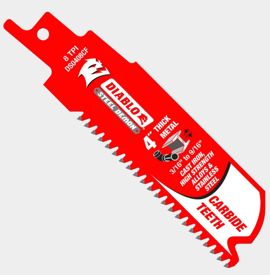 4" 8TPI Steel Demon™ Carbide Teeth Reciprocating Saw Blade for Thick Metal