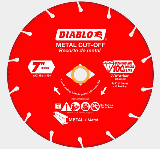 7" Diamond Metal Cut-Off Disc