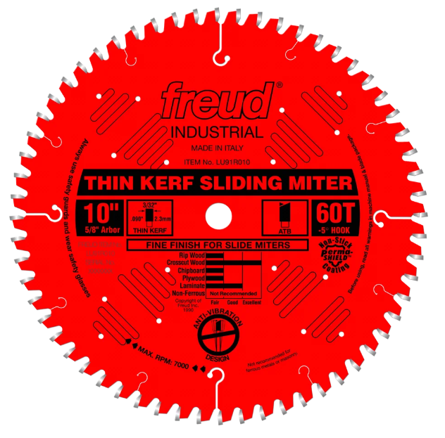10" Thin Kerf Sliding Compound Miter Saw Blade
