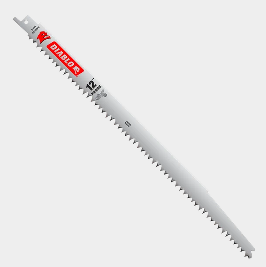 12" 5TPI Fleam Ground Reciprocating Saw Blades for Pruning and Clean Wood (5-pk)