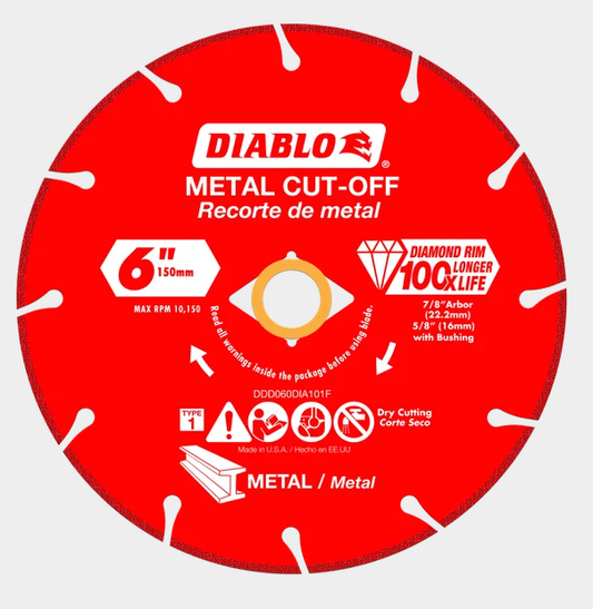 6" Diamond Metal Cut-Off Disc