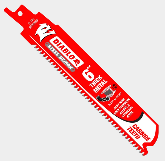 6" 8TPI Steel Demon™ Carbide Teeth Reciprocating Saw Blade for Thick Metal