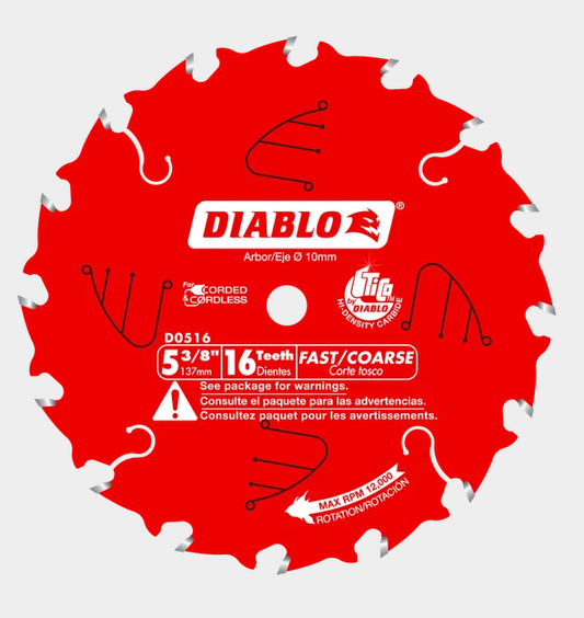 5-3/8" x 16-Teeth Fast Framing Trim Saw Blade for Wood