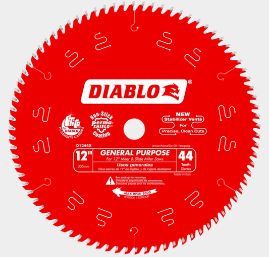 12" x 44-Teeth General Purpose Saw Blade for Wood