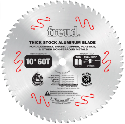 10" Thick Stock Aluminum Metal Blade