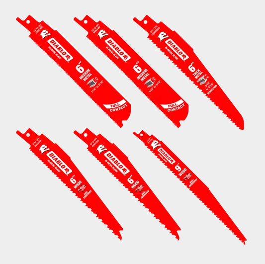 Diablo Bi-Metal Reciprocating Saw Blade Set for Wood and Metal Demolition (6-pc)
