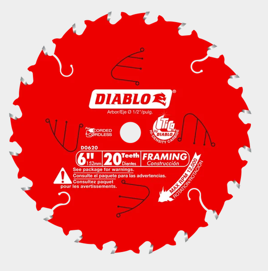 Diablo 6" x 20-Teeth Framing Saw Blade for Wood