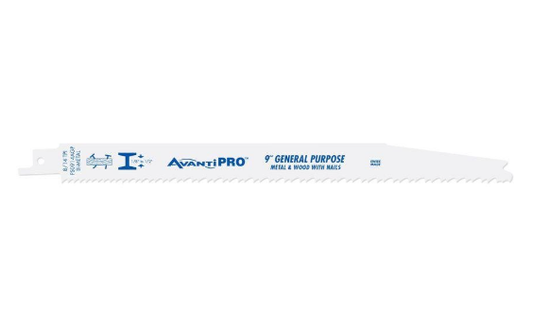 Avanti 9-Inch 8/14 TPI Wood and Metal Cutting Reciprocating Saw Blades, 10-Pack