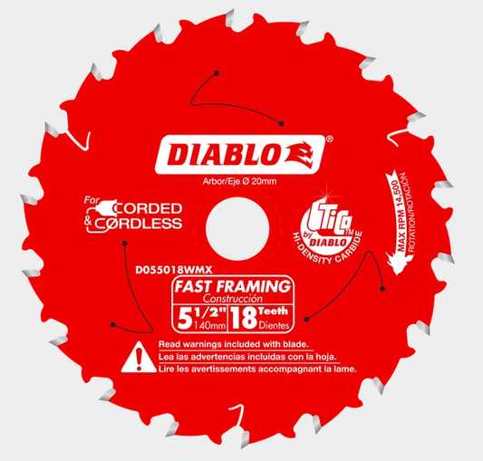 Diablo 5-1/2" x 18-Teeth Fast Framing Saw Blade for Wood