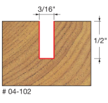 3/16" (Dia.) Double Flute Straight Bit