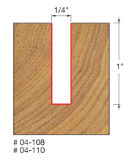 1/4" (Dia.) Double Flute Straight Router Bit