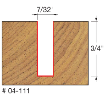 7/32" (Dia.) Double Flute Straight Bit