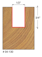 1/2" (Dia.) Double Flute Straight Bit