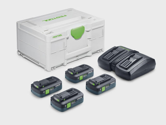 Festool 578946 Energy Set - 4 x TBX4/TCL6  Duo Charger