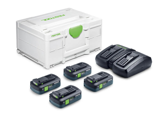 Festool 578946 Energy Set - 4 x TBX4/TCL6  Duo Charger