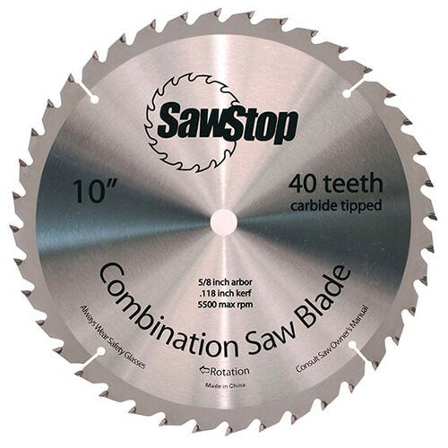 SawStop 40-Tooth 10" Combination Table Saw Blade